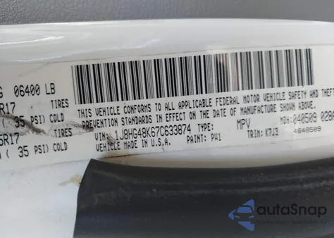 2007 Jeep Commander Sport из США, поврежденный, VIN 1J8HG48K67C633874